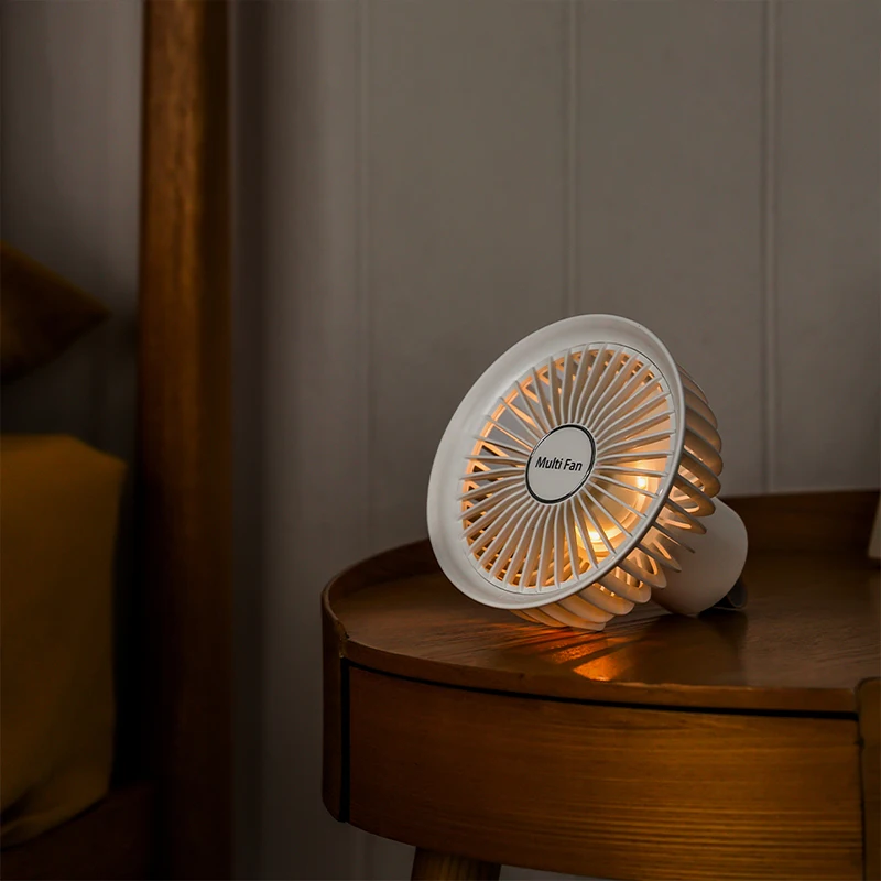 New Wireless Lamp Fans Usb Magnet Camping Lantern Fan With Led Lantern For Outdoor Tables