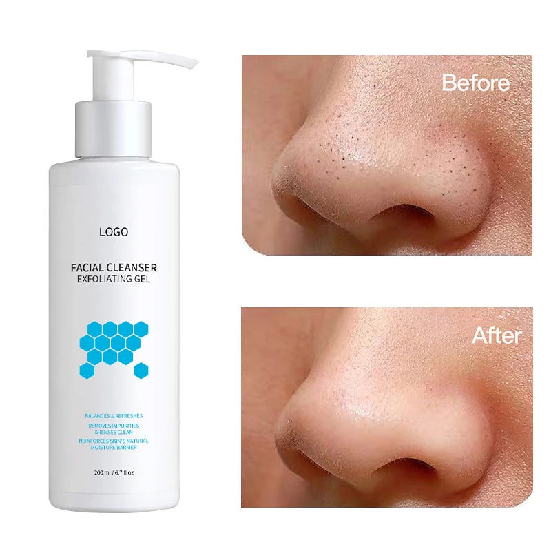 Private Label Organic Exfoliator Remove Dead Exfoliating Peeling Skin Gel Body Scrub Face Wash Facial Cleanser