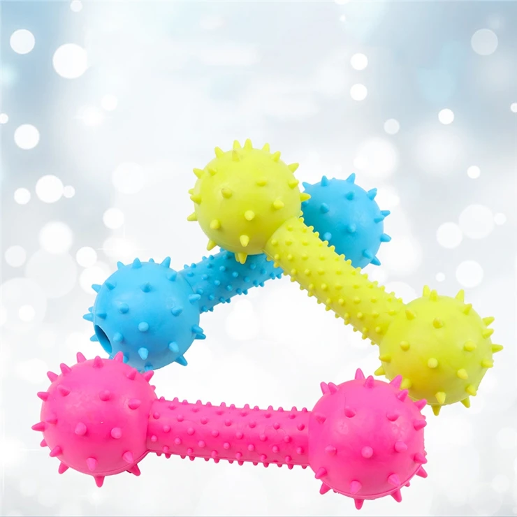 Hot Sale TPR Rubber Pet Dumbbell Chew Toy Sustainable Intelligence Training and Teeth Cleaning Dog Toy