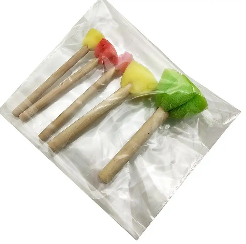 5PCS per Bag Wood Handle Paint Brush Set for Acrylics, Stains, Varnishes, Crafts