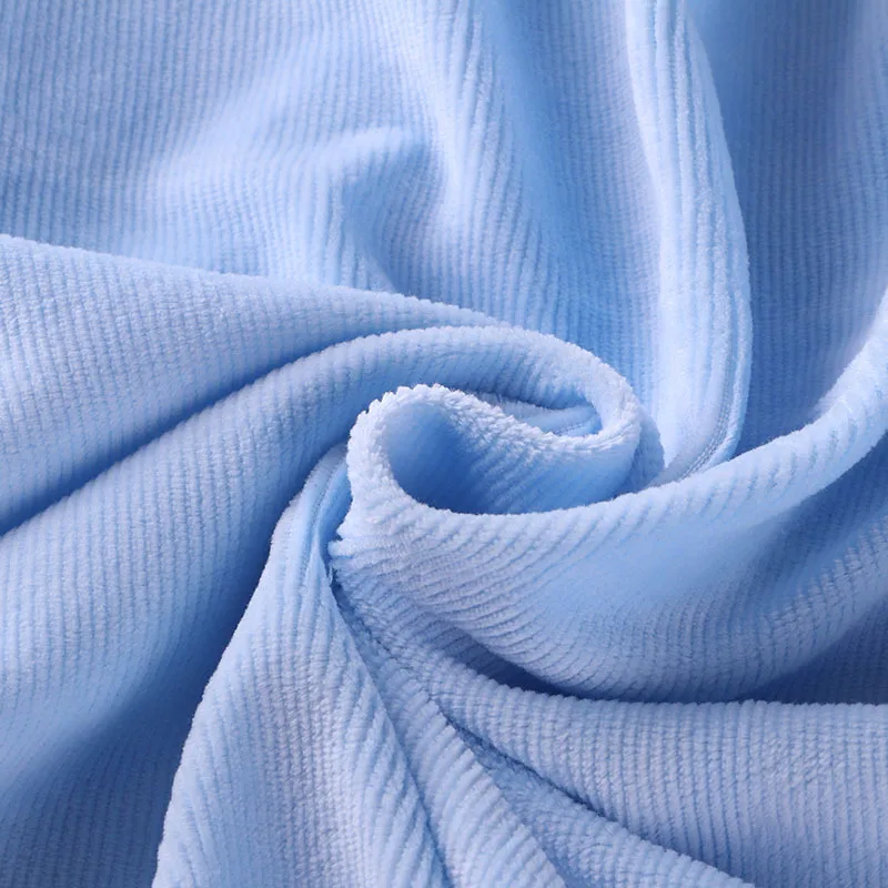 Stretch super soft blue and pink velour stripped cut velvet upholstery fabric