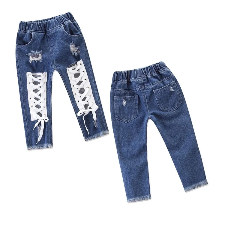 
new pattern hole trousers jean baby girl pants 