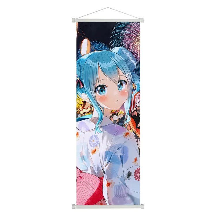 Full Color Printing Custom Wall Scrolls Banner Anime Hanging Scroll Indoor Outdoor Anime Hanging Poster With Custom Wholesale