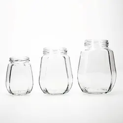 VISTA Empty Factory Price Hexagonal 250g500g750g Glass Honey Jar Glass Jar with Metal Cap
