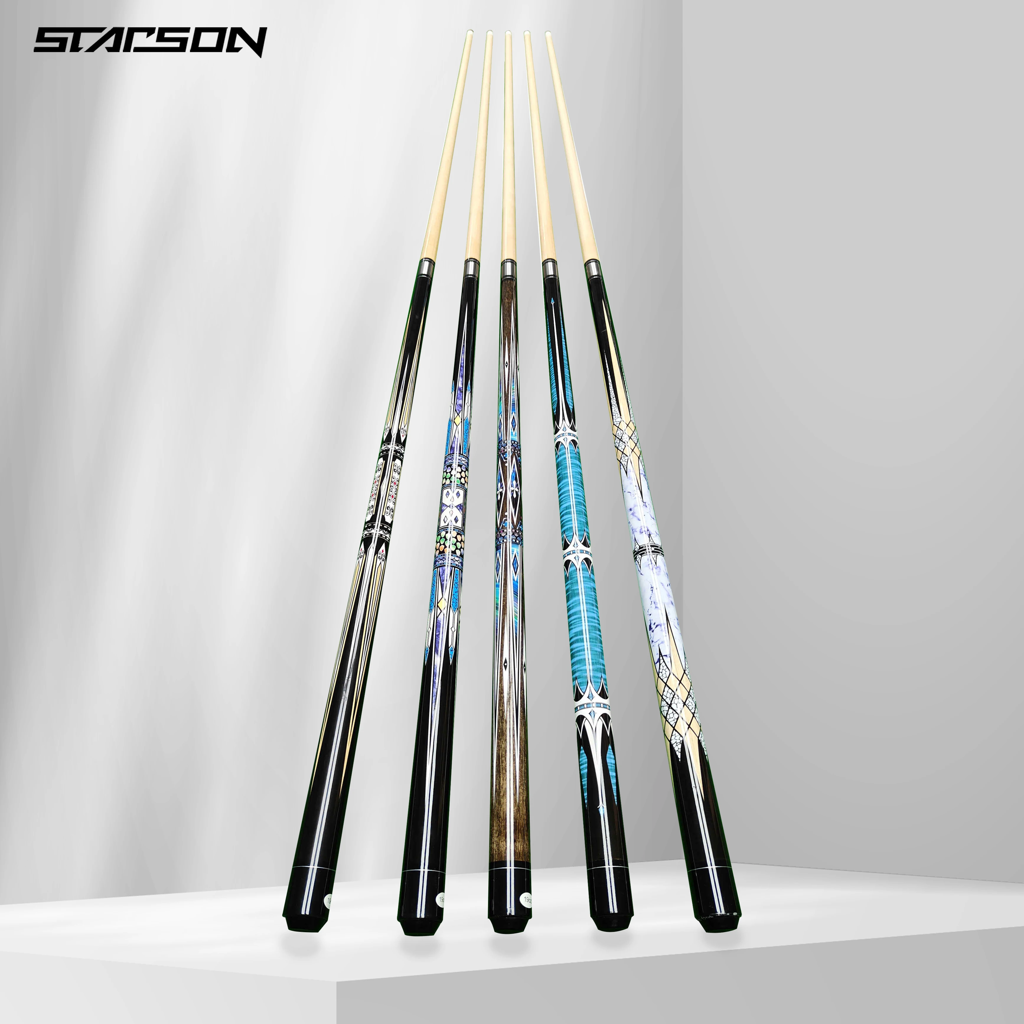 Factory WholeSale AmericanStyle Pool Cue Shaft 13mm Colorful Diamond HighQuality Maple Wood Billiards Cue 57' Snooker Cue Stick