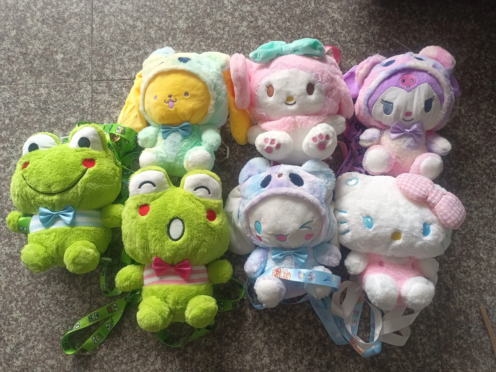Factory Sanrio Bag My Kuromi Melody Cinnamoroll Stitch Kitty Pikachu Plush Cartoon Backpack Handbag Plush Toy bag