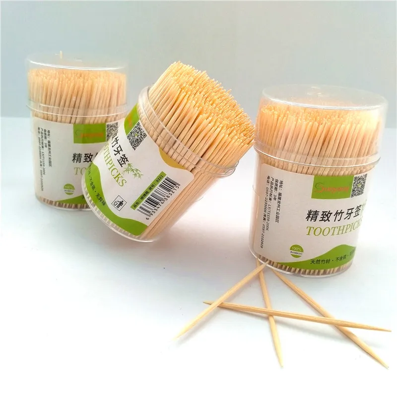 Cheap Toothpicks Wholesale Plastic Bottles Disposable  Bamboo Toothpick Making by Machine