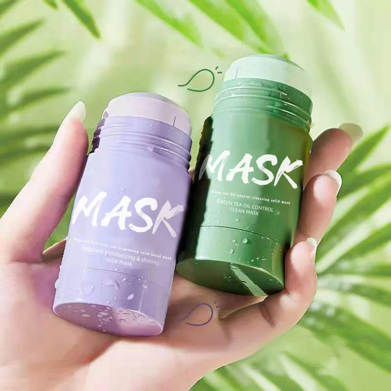 Private label Clay Mask Stick Facial Skin Care Matcha Green Tea Mask Facial Clay Mud Solid Green Tea Mask
