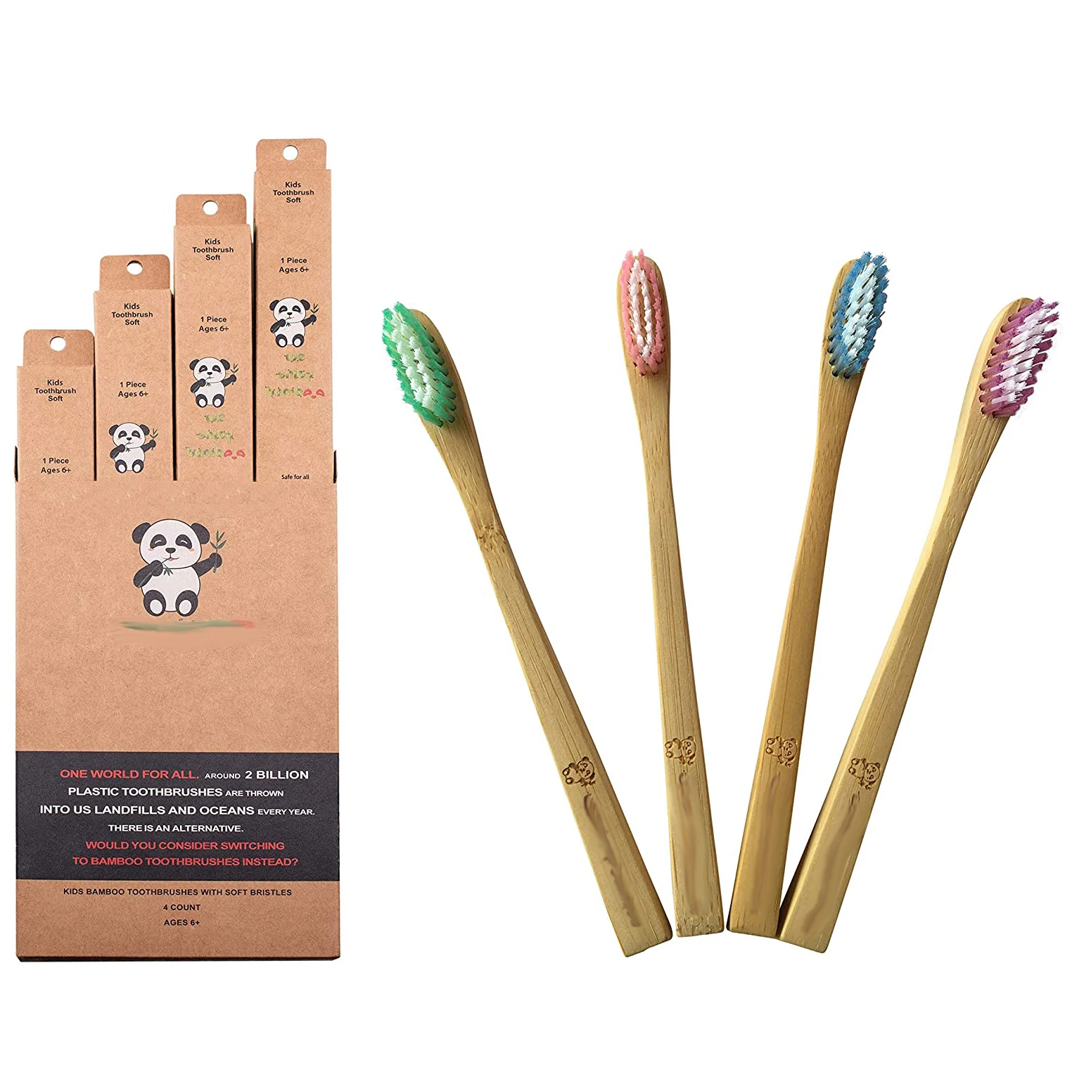 Экологичная бамбуковая зубная щетка с угольным напылением Экологически чистая OEM изготовленный на заказ бамбуковый держатель выгравированным