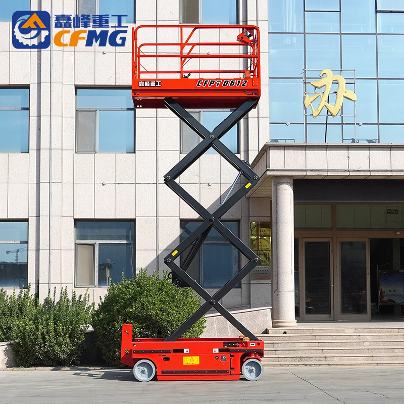 CFMG 6m 8m 10m 12m 14m Electric Scissor Sky Lift Mobile Hydraulic Scaffolding Scissor Lifts For Aerial Work