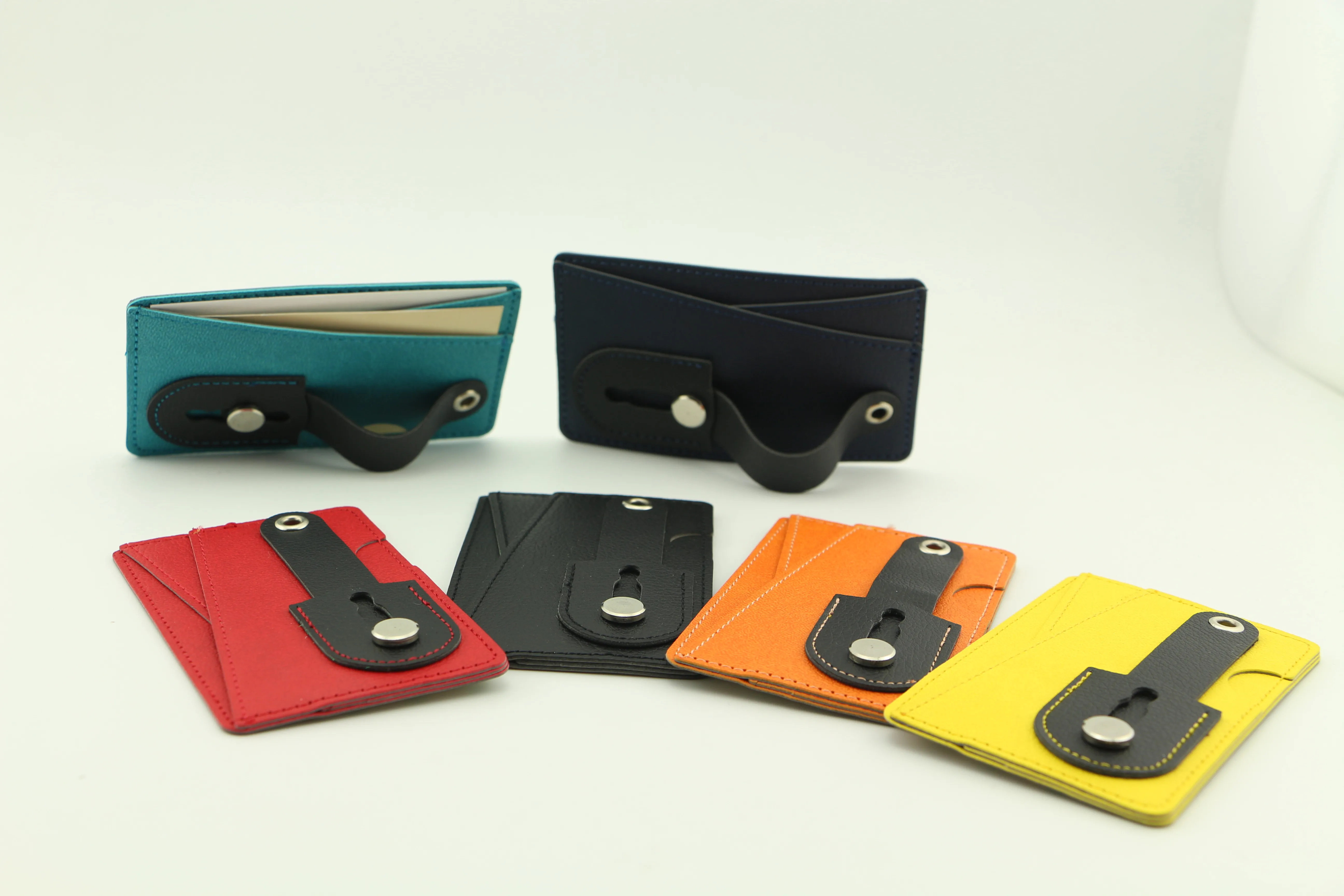 Чехол-Кошелек для кредитных карт кожаный Тонкий минималистичный держатель мобильного телефона клейкий сотового