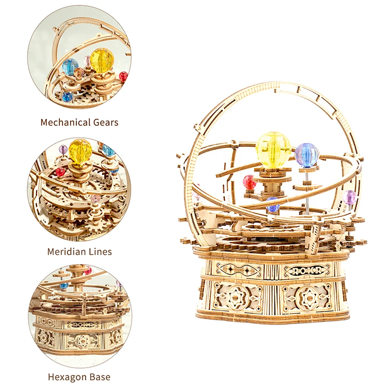 Robotime Rokr Contact Get 25% off DIY Handmade Assembled Toys AMK51 Starry Night Model Kit 3D Wooden Puzzles