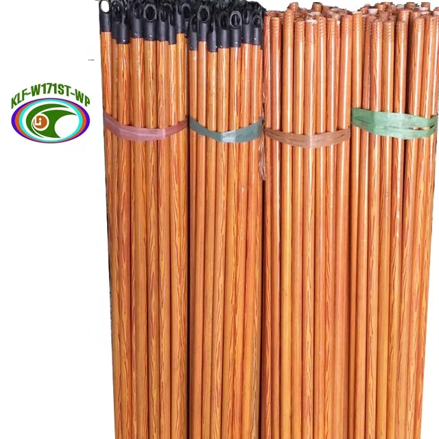 120 cm long 2.2 cm diameter multiple wood grain design pvc coated wooden broom mop brush handles sticks with Italian Thread