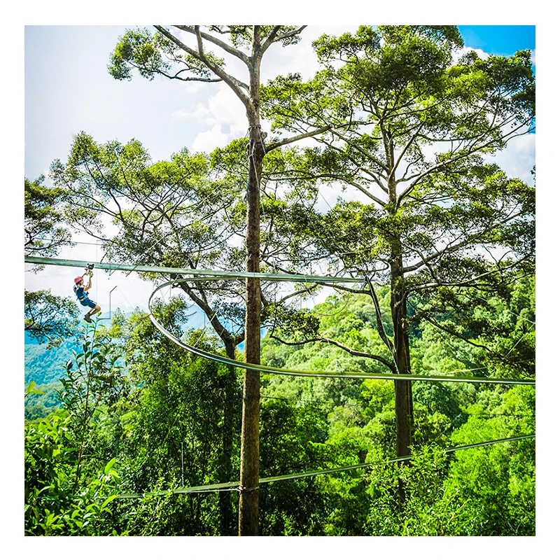 commercial carnival mountain large outdoor adventure entertainment amusement park roller coaster zip line pulley kits for adults