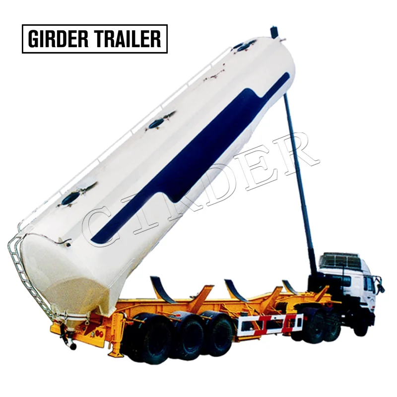 3 axles rear bulk cement transporting unloading tank dump semi trailer for sale
