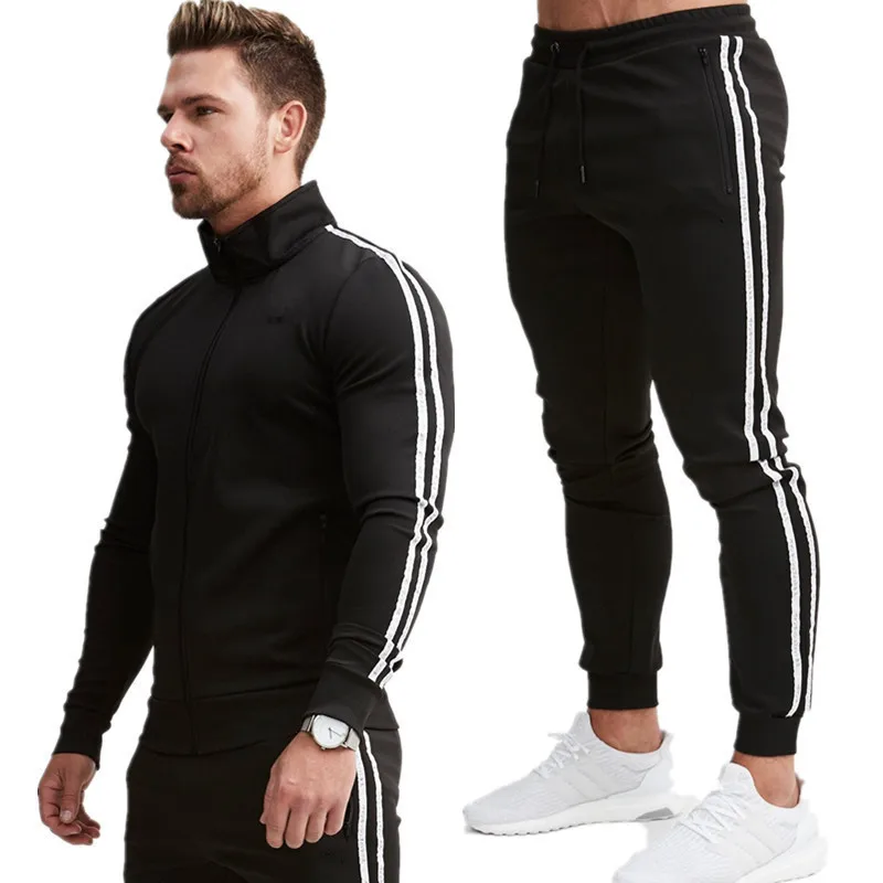 
Wholesale Mens Training Fitness Sports Suit Track Suits summer custom Sweater Trousers two piece set Tracksuit for mens 