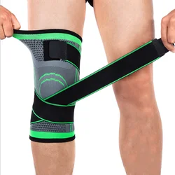 Sports Safety Knee Pads Brace Gym Weight Lifting Knee Wraps Bandage Straps Guard Customized Logo Unisex Protection Grey Thick