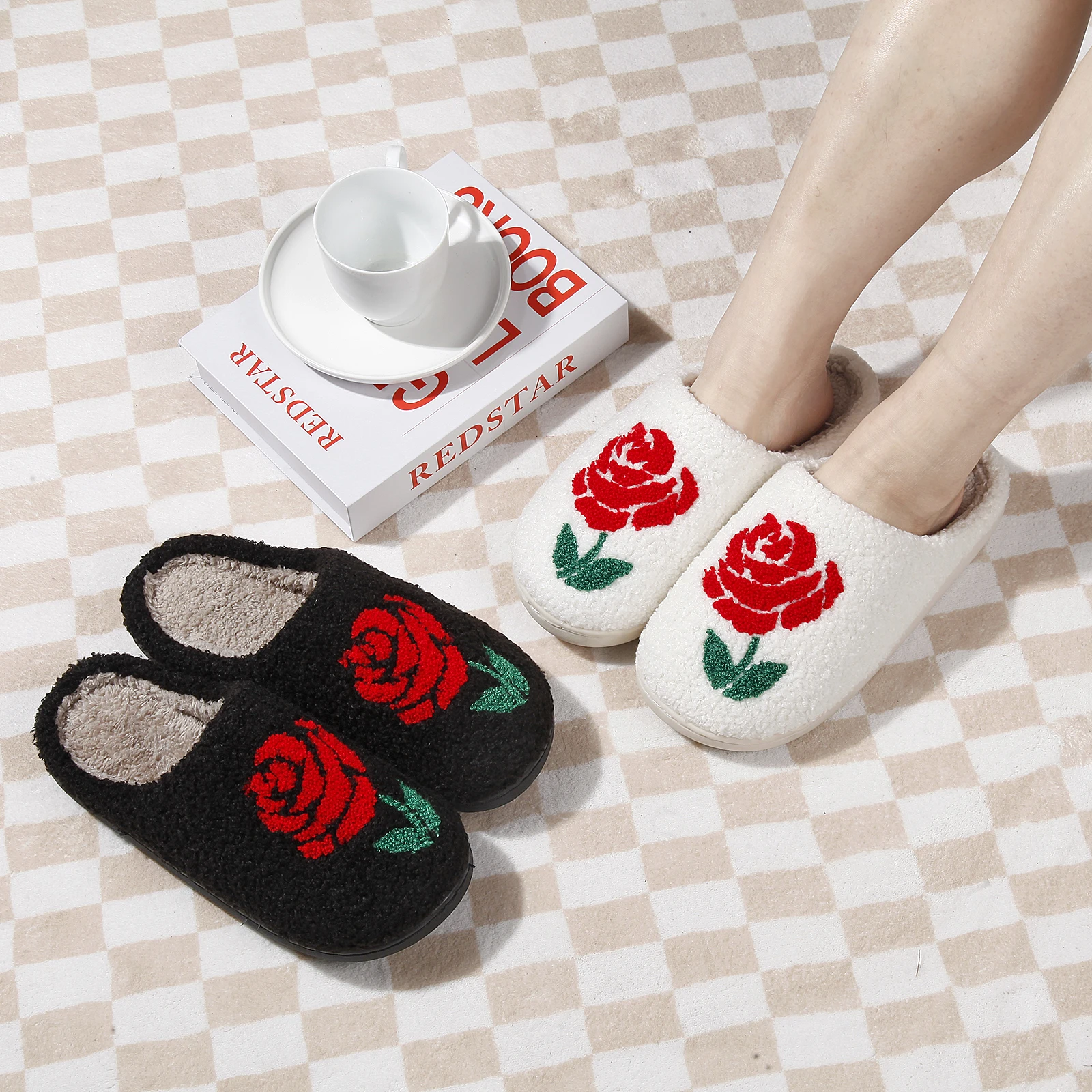 Wholesale Dachshund Sausage Dog Cat Animal Print Ant-slip EVA Slippers Shoes Lover Couple Living Room Happy Heart Fur Slippers