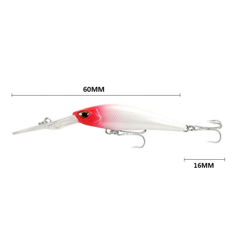 Great Hunting Perch Minnow 9cm 6g Long Lip Deep Diving Minnow Bait Floating Depth 0-2M Swimbait Trout Bass Bait Jerkbait
