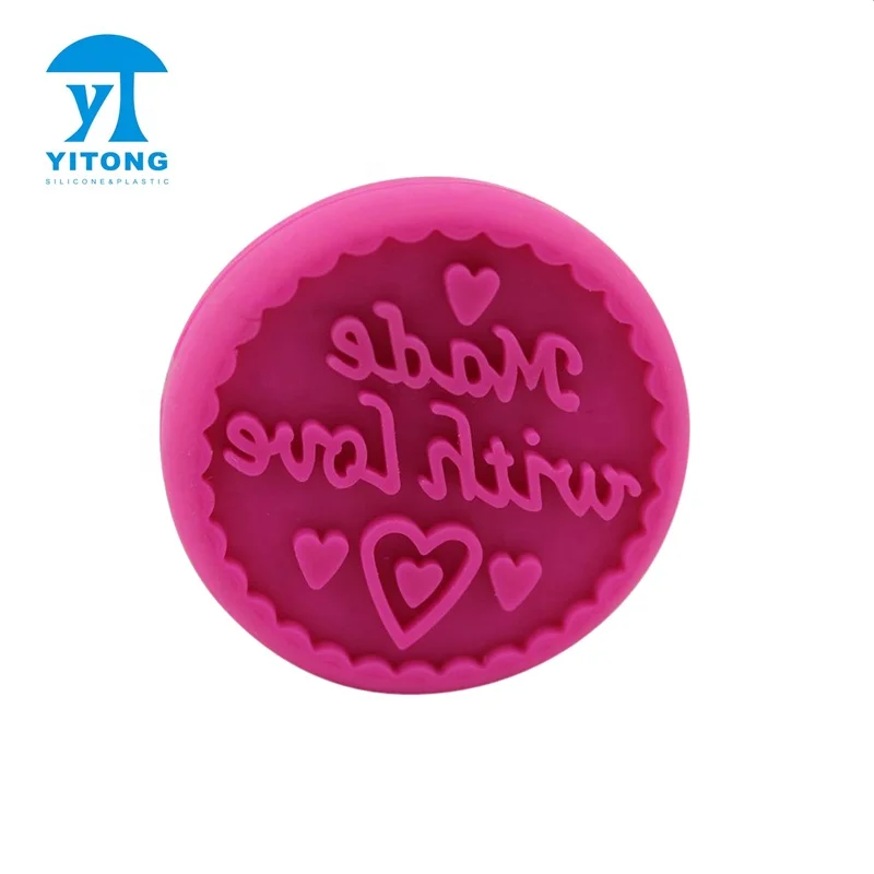 Customized Food Grade Silicone 3D Biscuit Stamp, Homemade DIY Silicone Baking Decorating Cookie Stamp Mold Kitchen Baking Tools