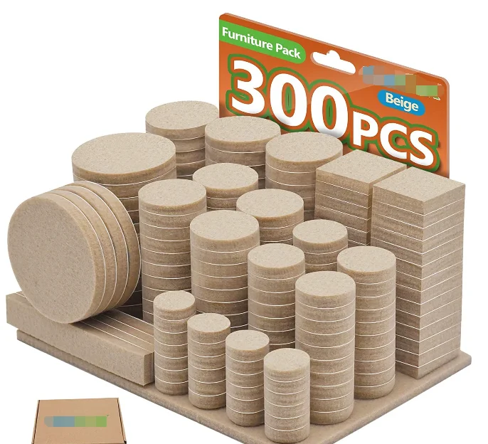 133 or 135 or 300 pcs Pieces Premium Furniture Pads Felt Pads Furniture Feet Best Wood Floor Protectors