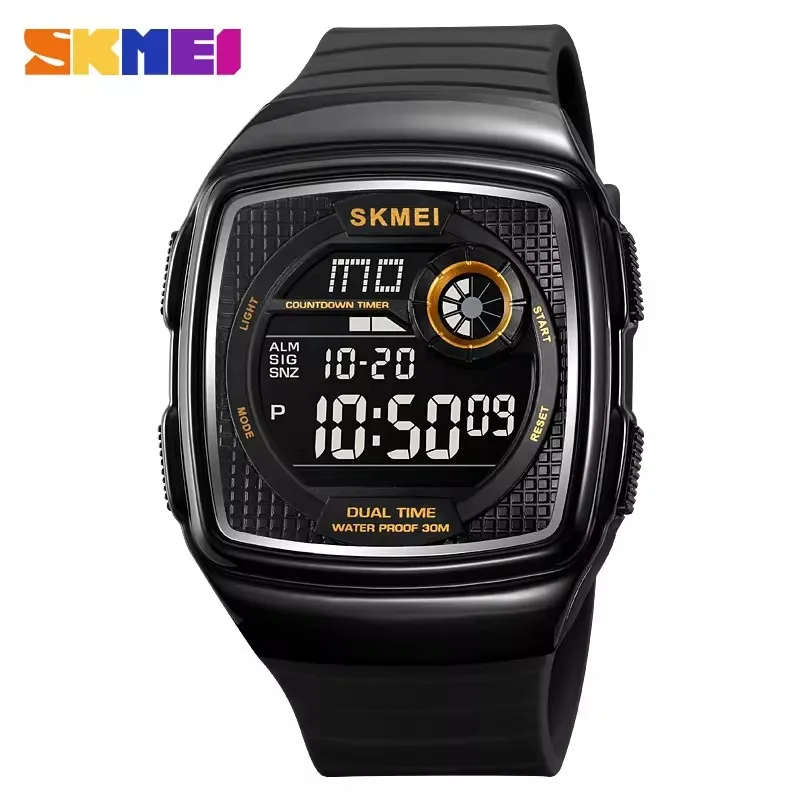 Skmei 2208 Men Sports Dual Time Chronograph Complete Calendar Watch High Quality Analog Digit Luxury LED Display Digital Watch