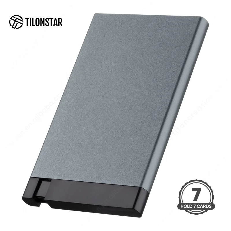 TILONSTAR Metal Wallet Credit Card Holder Business Card Case Aluminum Wallet Pop Up Card Holder