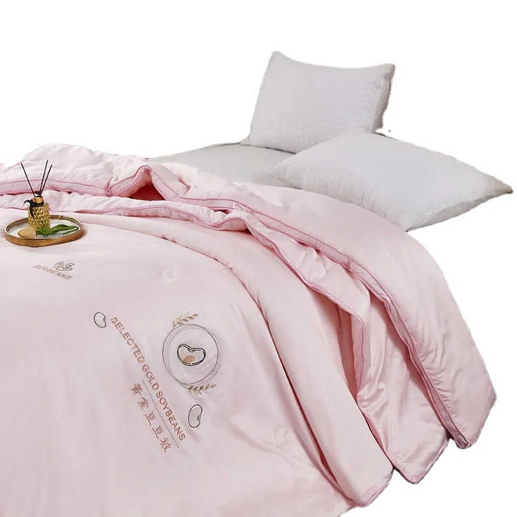 Hot selling high quality selected gold soybeans quilting fabrics winter quilt warm comforter with double side soft bedding quilt