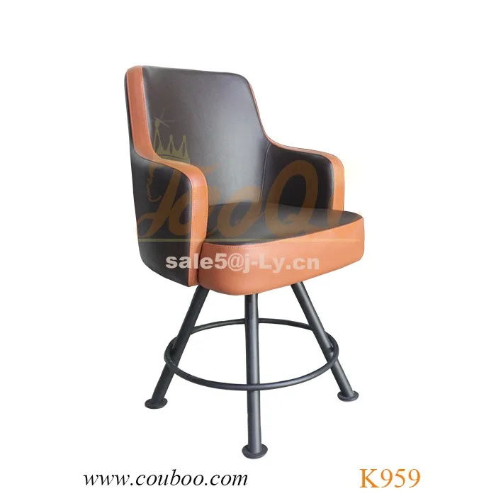 K959 High Quality Upmarket PU Leather Metal OEM Poker Club Furniture Slot Machine Gaming Bar Stool Swivel Casino Chair