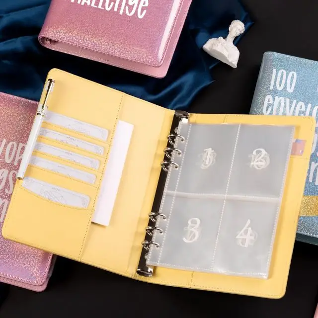 100 конверты для экономии денег Challenge A5 Pink Budget Binder с кодовым замком