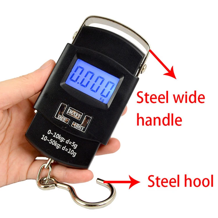 Black LCD Digital Display High Quality Accurate Electronic Hand Scale Hanging Portable Scales