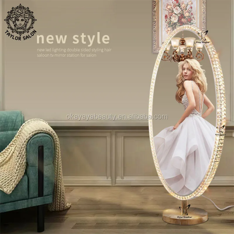 2020 beauty hair salon mirror station makeup mirrors hair styling stations with light