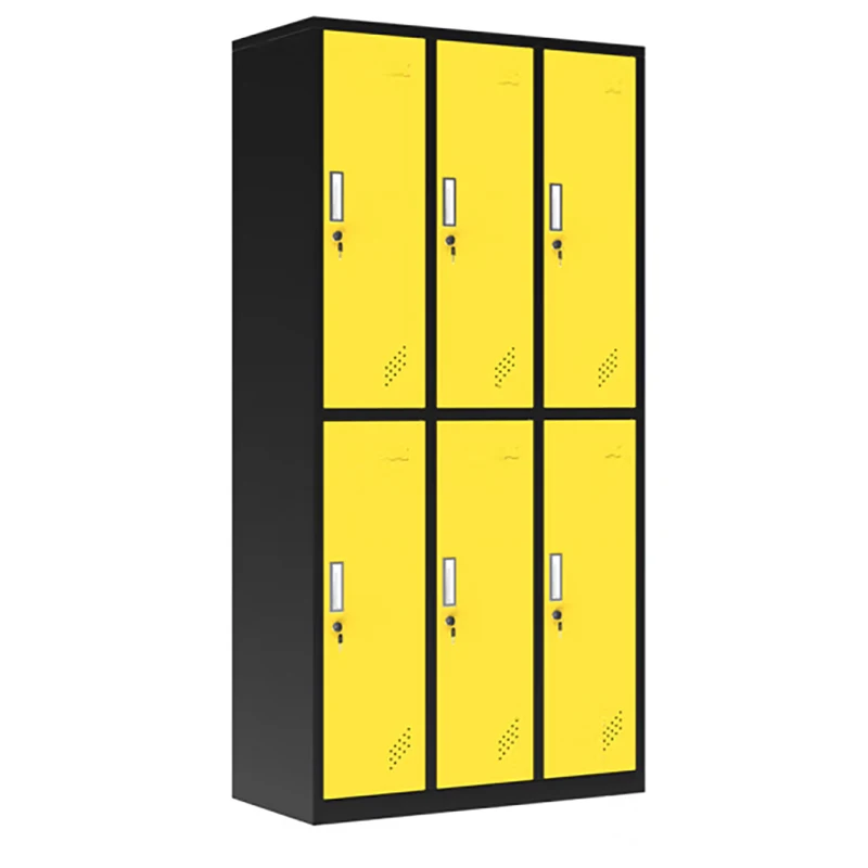 Cheap Price Office Building Metal Wardrobe Cabinet  6 Door Steel Locker  Colourful Steel Cabinet