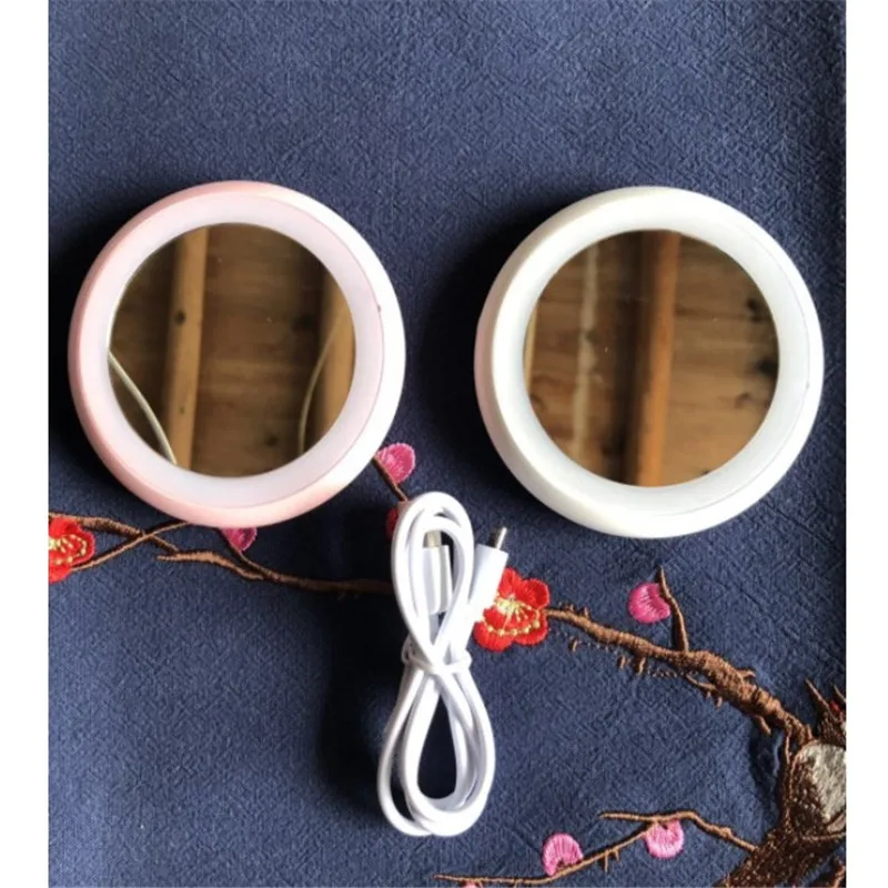  Горячая Распродажа пластиковое карманное светодиодное зеркало с USB