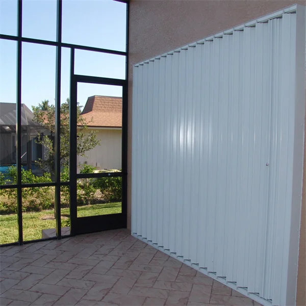 TOMA Aluminum Accordion Shutters Hurricane Folding Door Exterior Windows with Shutter Door Accessories Hurricane Impact Windows