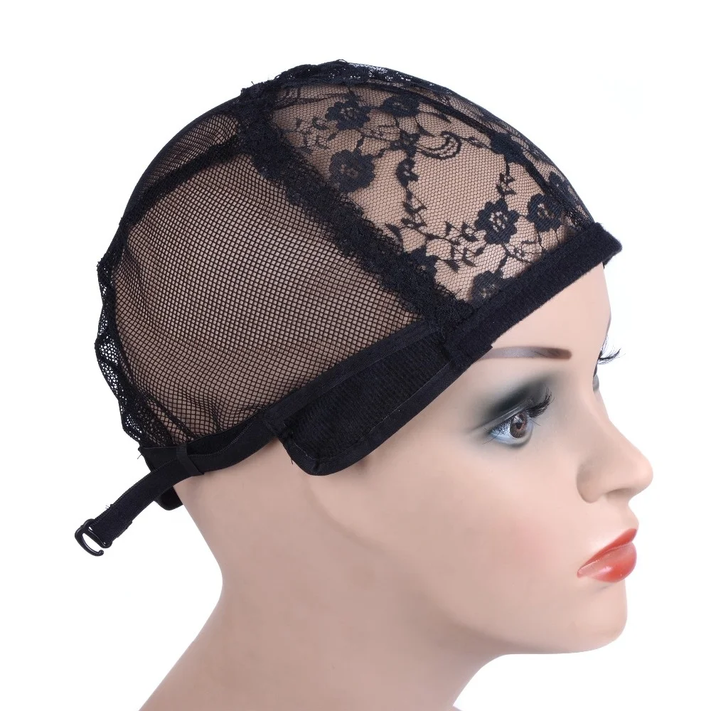 Adjustable Straps Weaving Hairnet For Making Wig Double Layer Lace Breathable Wig Mesh L M S Size Natural Hairnet