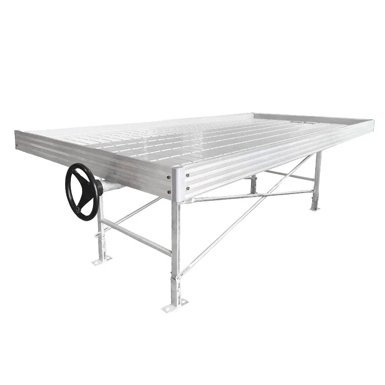 Agricultural greenhouse hydroponic system Flood and Multi-Layered Seedbed with ABS trays  4*8 Ebb and Flow Rolling Bench