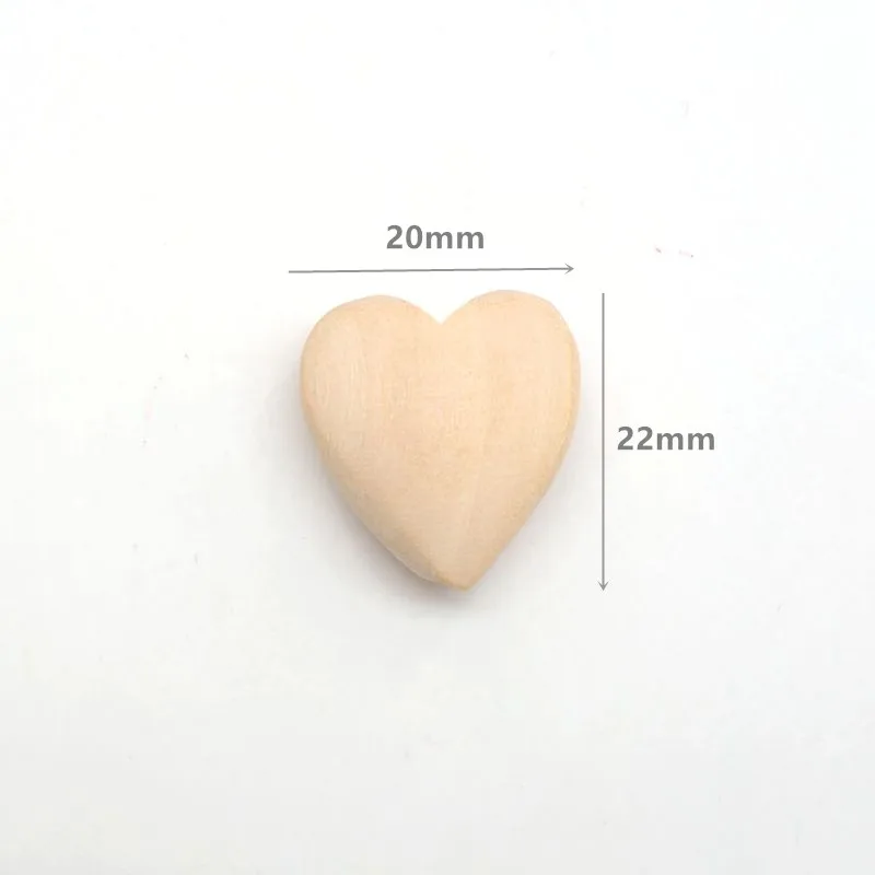 Wholesale baby pacifier dummy chain jewelry beech wooden heart bead