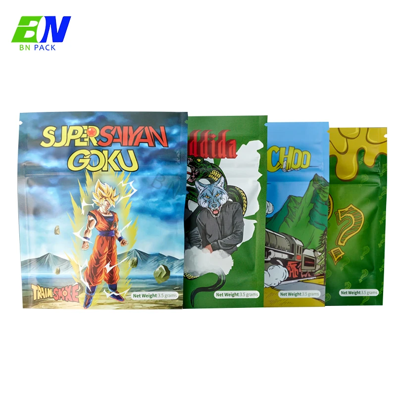 Custom Smell Proof Plastic Zipper Mylar Bags For Packaging smell proof Plastic Matte Zip lock Pouch Smoking Cigarette Bag