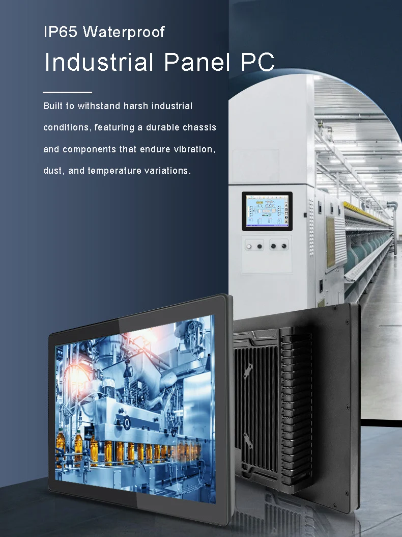 Front panel IP65 waterproof Android Window Linux Ubuntu os 15 inch industrial touch panel pc for CNC machine