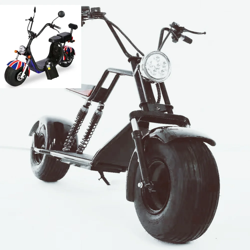 
2020 hot selling smart two wheeled electric scooter big seat 72V1500W electric motorcycle 10*3.5tubless tire/disc brake/carrier 