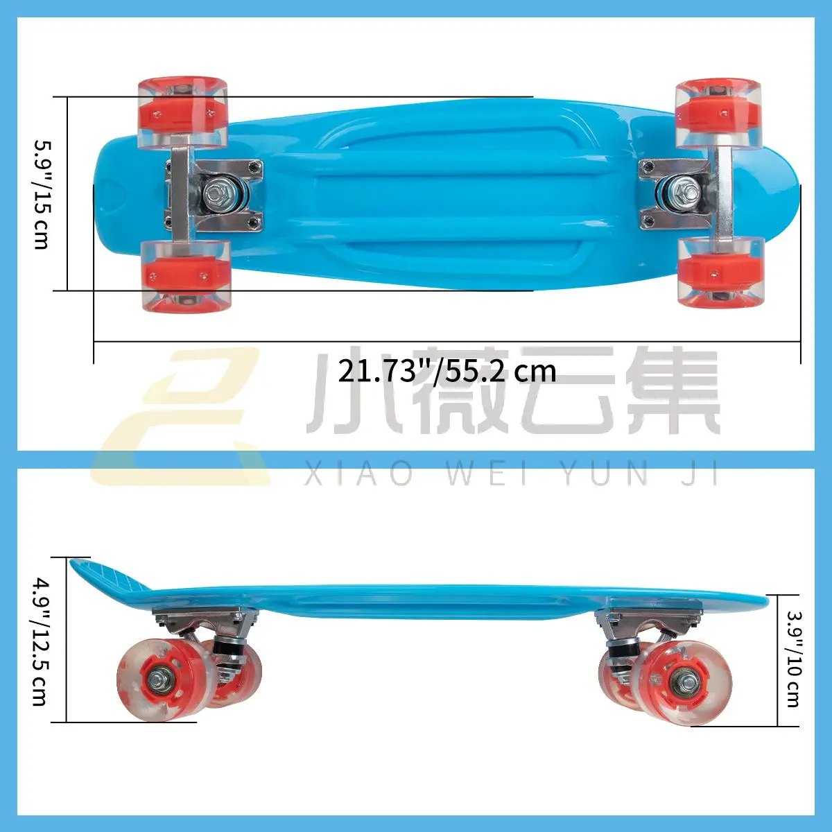 mini cruiser board blue ABEC-7  flashing wheel beginner skateboards for children and girls youngest