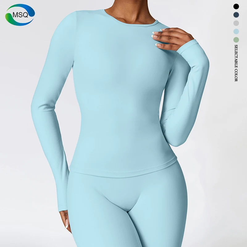 Winter Brushed Long Sleeve Yoga Wear High Intensity Fitness Wear Pilates Running Exercise Long Sleeve Crop Top