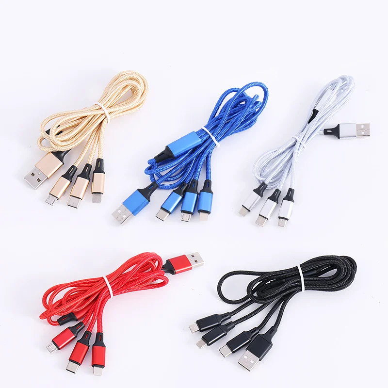Double Side Electronic Tester 2.0 Fabric Braided Mobile Phone Cables Fast Long Charging Usb Cable Data Line for