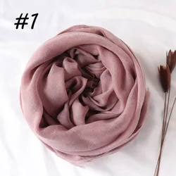 Women latest hijab designs 24 colors hijabs shawls long muslim frayed cotton viscose blend plain voile hijab