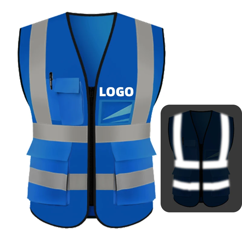 Best Quality  High Visibility  US Size S-3XL Safety  Reflective Vest   Constructional Workers Uniform with Custom logo