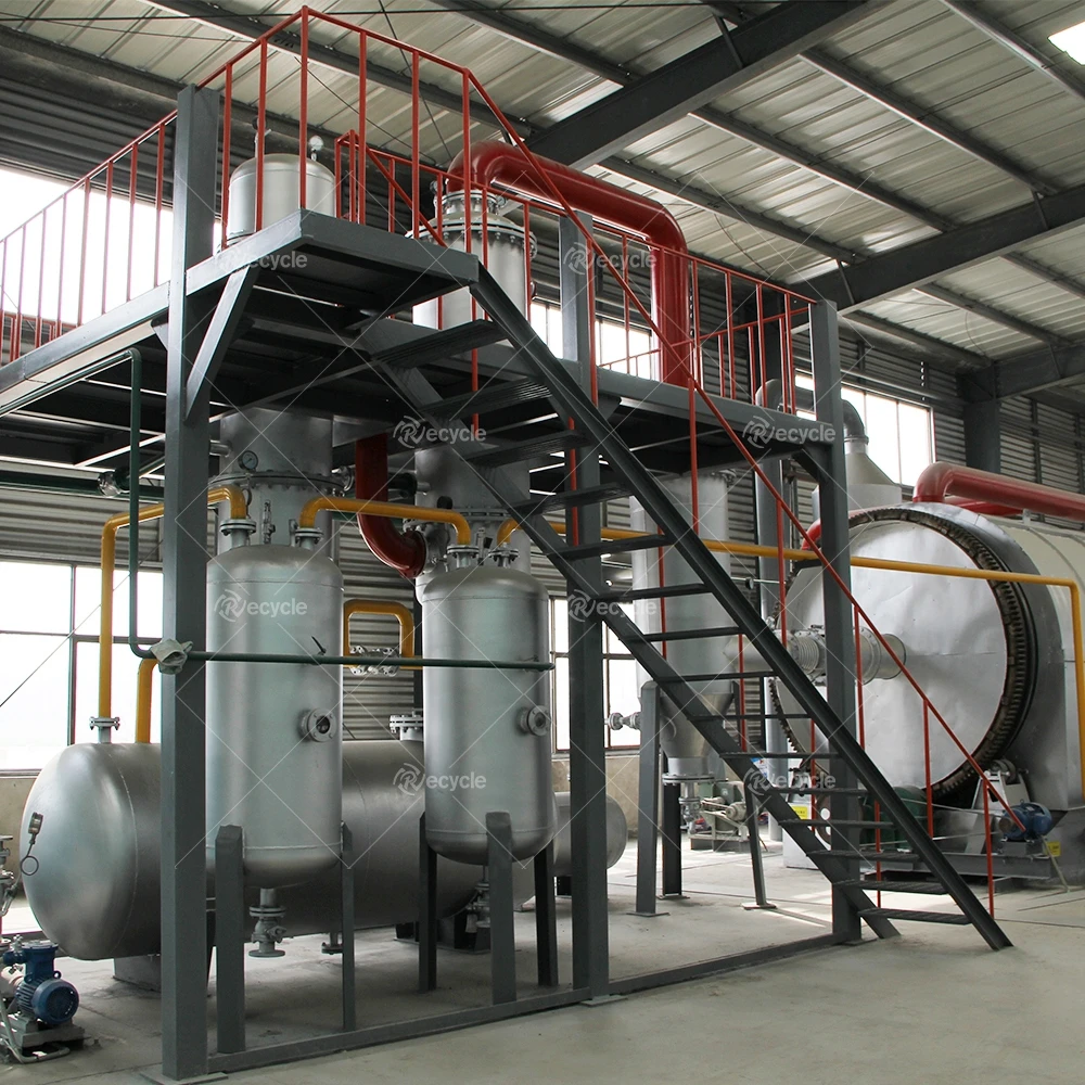Tyre Cracking Furnace Pyrolysis Plastic Recycling System For Fuel Oil And Carbon Black