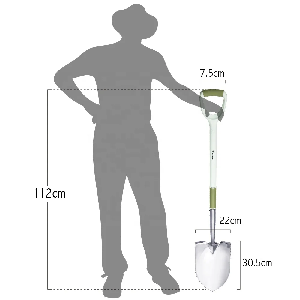 Heavy Work Ergonomic D Shape Round Point Long Handle Hand Spade Garden Shovel Tools