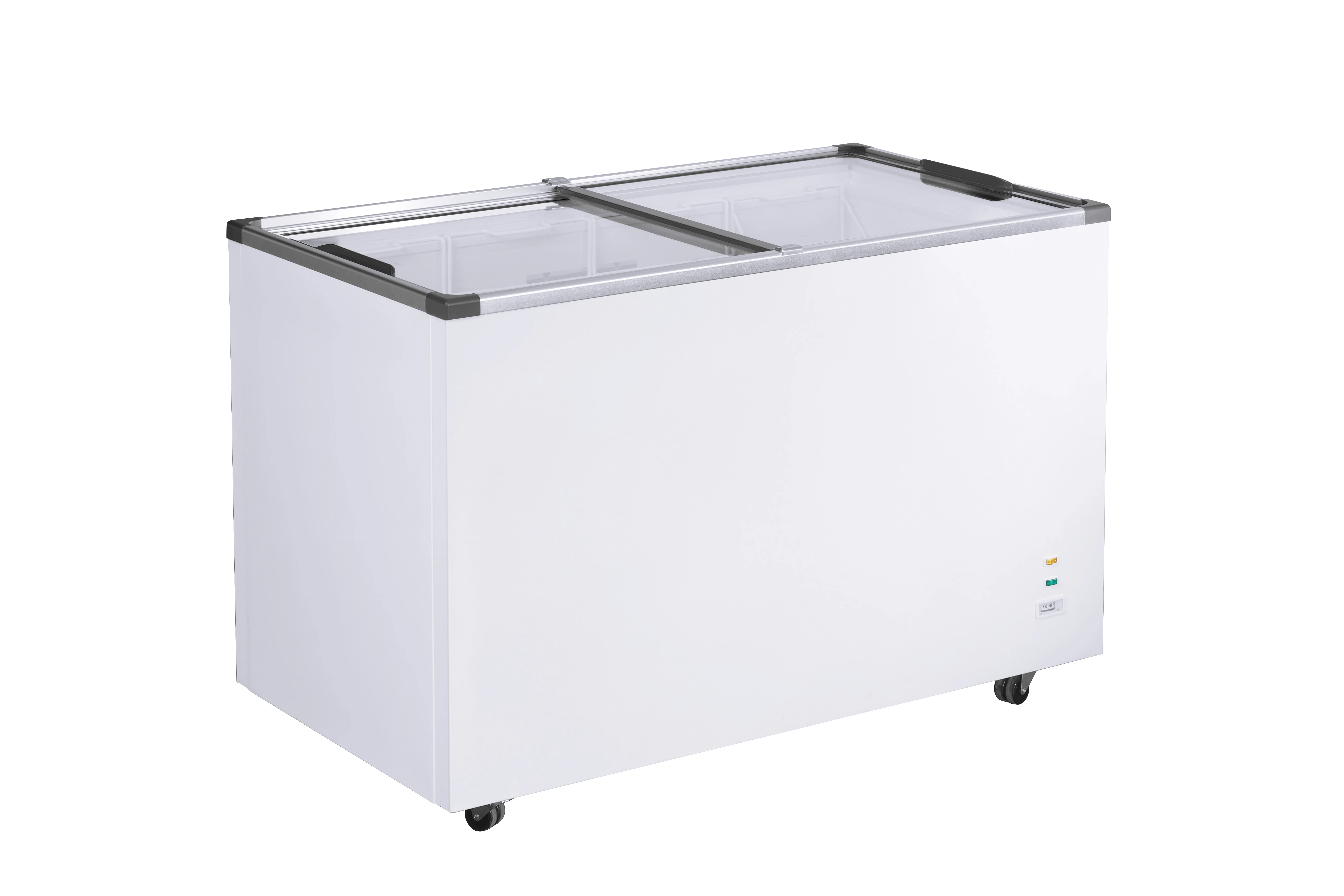 Kenkuhl supermarket flat glass top commercial ice cream food meat open display freezer cabinet