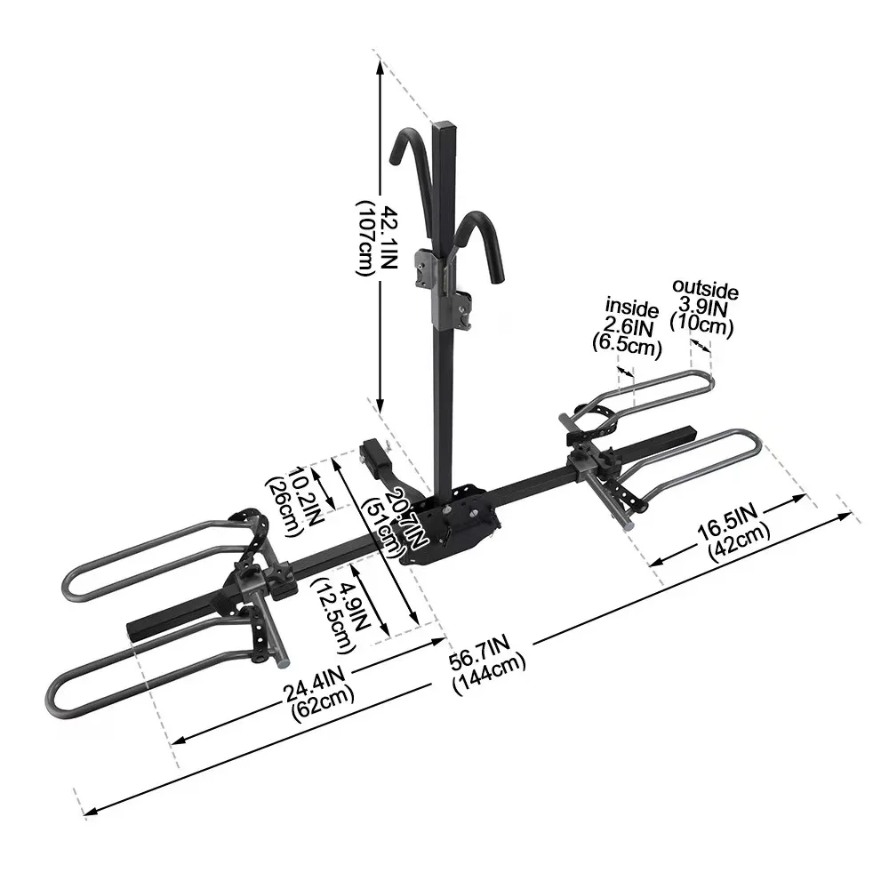 Car Rear Load Modification Universal Electric Bicycle Luggage Rack Square Mouth Trailer Rack Foot Pedal Single Frame